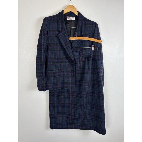 Vintage Peabody House Blazer Skirt Suit Set Womens 13/14 Polyester Wool Blend - Picture 1 of 13